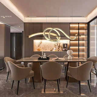 Modern Crystal Chandelier – Elegant Brushed Steel Fixture for Living Room Lighting