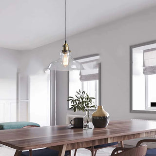 Industrial Glass Pendant Light – Modern LED Compatible Hanging Lamp for Hotels & Bars