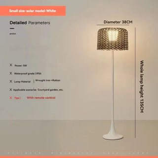 Woven Metal Garden Lamp – Outdoor Solar Lights | Braided Metal Lamp by Lumavera