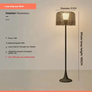 Woven Metal Garden Lamp – Outdoor Solar Lights | Braided Metal Lamp by Lumavera