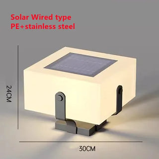 Solar Garden Lamp – Stainless Steel Column Light with LED Outdoor Lighting