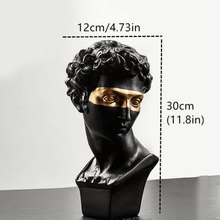 david head classical art bust resin sculpture modern decor detail view 2