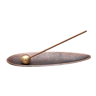 bronze incense holder handcrafted metal tray burning incense front view