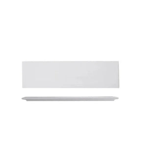 ceramic serving tray earthworks handcrafted rectangle porcelain display plate angle view