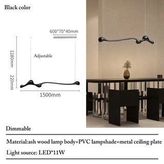 Dimmable LED Pendant Light – Ash Wood Pendant With Touch Switch & Adjustable Brightness