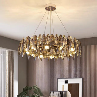 Crystal Pendant Light – Modern Dimmable Lamp with Remote Control for Living Room
