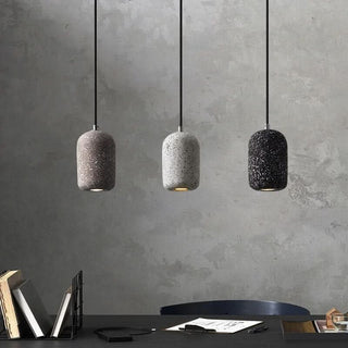 Vintage Pendant Light - Industrial Pendant Lamp with Cement Lampshade & Warm LED