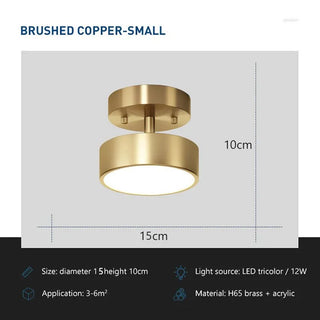 Copper Ceiling Light – Modern Brushed Copper Fixture for Living Room Lighting
