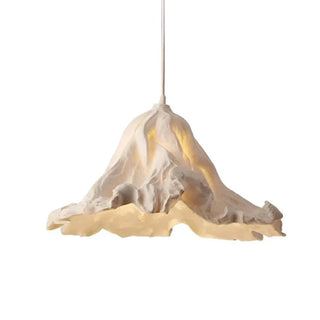 Handcrafted resin lotus leaf pendant light with adjustable hanging wire