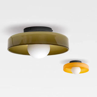Vintage Ceiling Light – White Glass Entryway Lighting | Retro Lamp by Lumavera