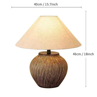 Ceramic Table Lamp – Japanese Style Lamp with Adjustable LED & Remote Control