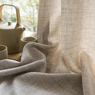 japanese sheer curtain thick linen voile privacy light filtering drapery lifestyle view