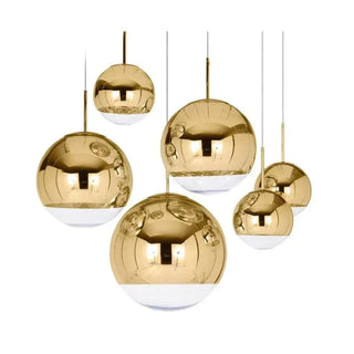 Minimalist Pendant Light – Electroplated Glass LED Dining Room Fixture