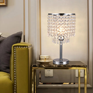 Crystalline Table Lamp – Elegant Modern Crystal Lamp with Chrome Base