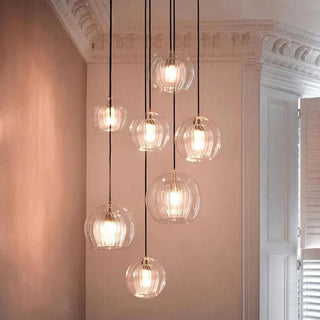 Painted Glass Pendant Light – Elegant Beehive Pendant Lamp with LED Lighting