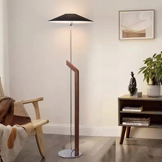 Minimalist Wooden Floor Lamp – Modern LED Lighting With Fabric Lampshade