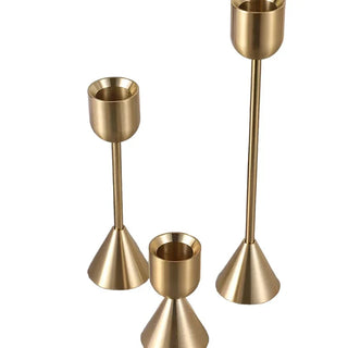 gold candlestick holders capri italy metal candle holders small medium large set view
