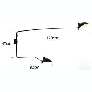 Applique Murale Orientable | Applique Murale Industrielle Avec Bras Pivotant - Finition Noir Mat