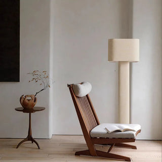 Fabric Floor Lamp – Modern Metal Wabi Sabi Lamp with Soft LED Lighting