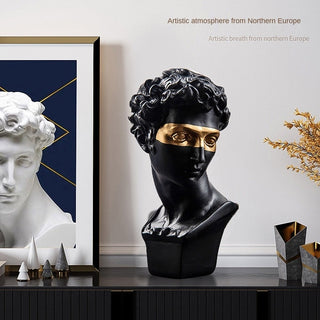 david head classical art bust resin sculpture modern decor side view