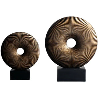 resin gold ring sculpture handmade striped gold decor luxury home accent product view