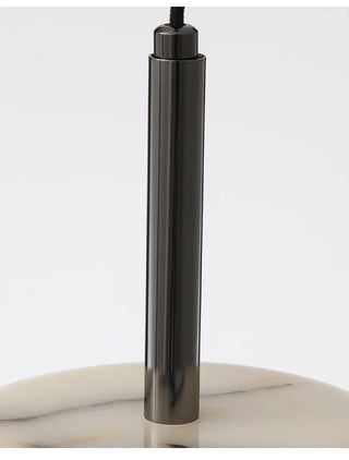 Natural Stone Pendant Light – Black Bedroom Lighting with Metallic Iron Finish