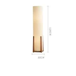 Nordic Wooden Floor Lamp – Scandinavian Standing Lamp with Fabric Shade for Living Room