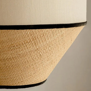 Beige Pendant Light – Natural Pendant Light With Woven Fabric Lamp & Adjustable Cord