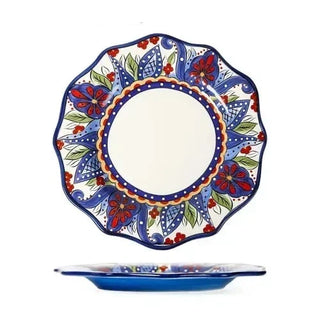 ceramic dinnerware set earthworks hand-painted plates artisan porcelain bowls amalfi coast top view