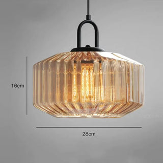 Vintage Pendant Light – Textured Glass Lamp | Retro Style Pendant With Warm Ambient Light