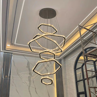 Modern Crystal Chandelier | Adjustable LED Lighting - Elegant Living Room Fixture
