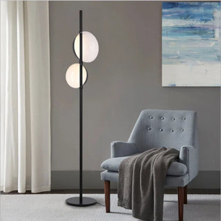 SUPERLUNA modern black LED lamp front – rotating hemisphere