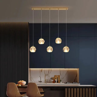 Modern Crystal Pendant Light – Elegant LED Ceiling Lamp for Living Room Illumination