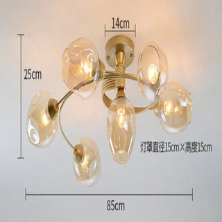 Modern Ceiling Light – Adjustable LED Fixture with Swivel Rings & Colorful Glass Shades