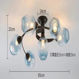 Modern Ceiling Light – Adjustable LED Fixture with Swivel Rings & Colorful Glass Shades