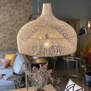 Rattan Pendant Light – Bamboo Woven Lamp with Eco Friendly LED Lighting