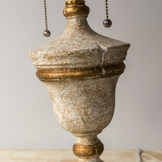 Luxury beige resin lamp close-up — retro design detail