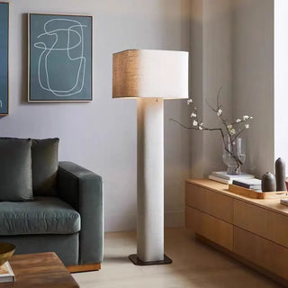 Fabric Floor Lamp – Modern Metal Wabi Sabi Lamp with Soft LED Lighting