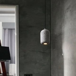 Vintage Pendant Light - Industrial Pendant Lamp with Cement Lampshade & Warm LED