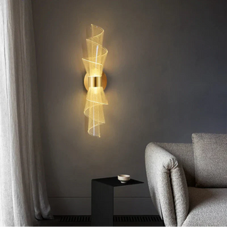 Gold Metal Wall Light – Contemporary LED Wall Sconce with Acrylic Diffuser