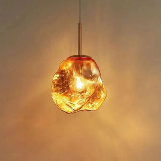 Aurora Nordica Pendant – Adjustable Height Suspension Light With Amber Glass Shade