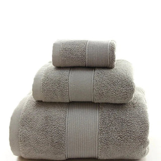 high absorption cotton towel luxury bath towel set grey quick drying soft front view