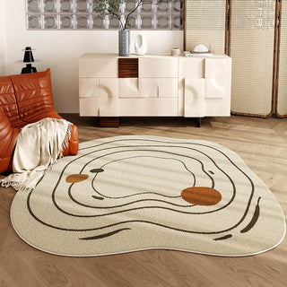 round plush luxury abstract contour area rug non slip carpet front view