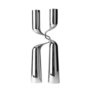 metal candle holder stainless steel flowing design sabrossi hoff 33cm front view