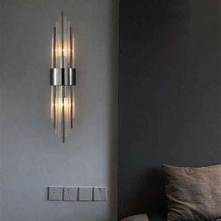 Crystal Wall Light – Rectangular Aluminium Wall Sconce with Warm White LED Bulbs