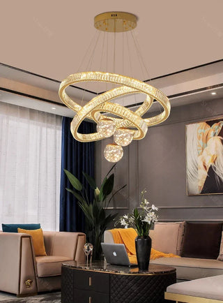 Modern Crystal Chandelier – Dimmable LED Lighting | Elegant Living & Dining Room Fixture