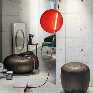 ATHLETES metal wedge floor lamp side – red LED base