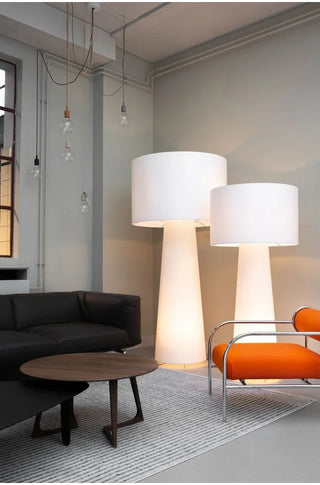 Nordic Fabric Floor Lamp – Scandinavian LED Reading Lamp with Chrome Base