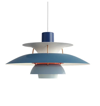 Modern metal ceiling pendant side view — dimmable LED hanging lamp