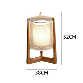 Nordic Wooden Floor Lamp – Scandinavian Standing Lamp with Fabric Shade for Living Room